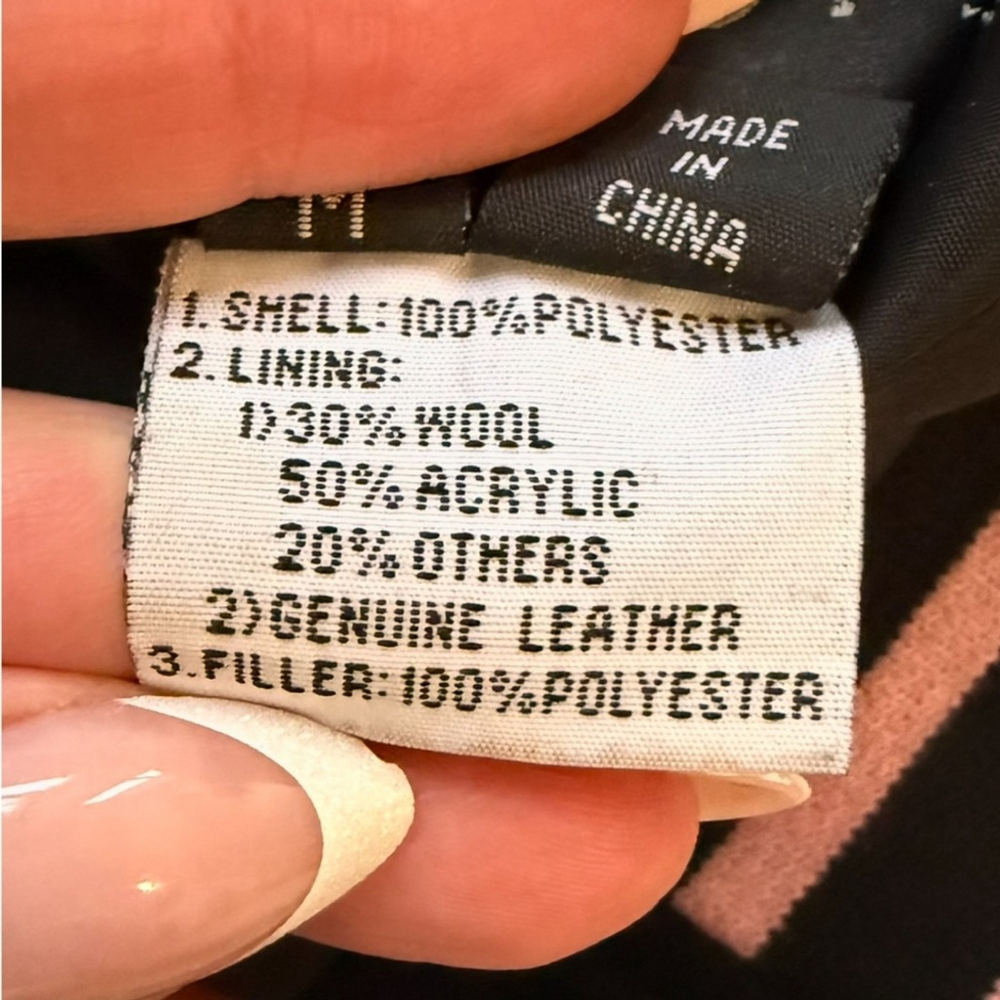 PLAYBOY Vintage Y2K Reversible Black and Pink Leather Letterman’s Jacket Size M - Picture 4 of 16